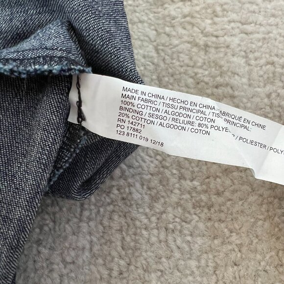 Eloquii Blue Faux Wrap Cotton Denim Sleeveless Summer Dress With Pockets 14 - Picture 9 of 9